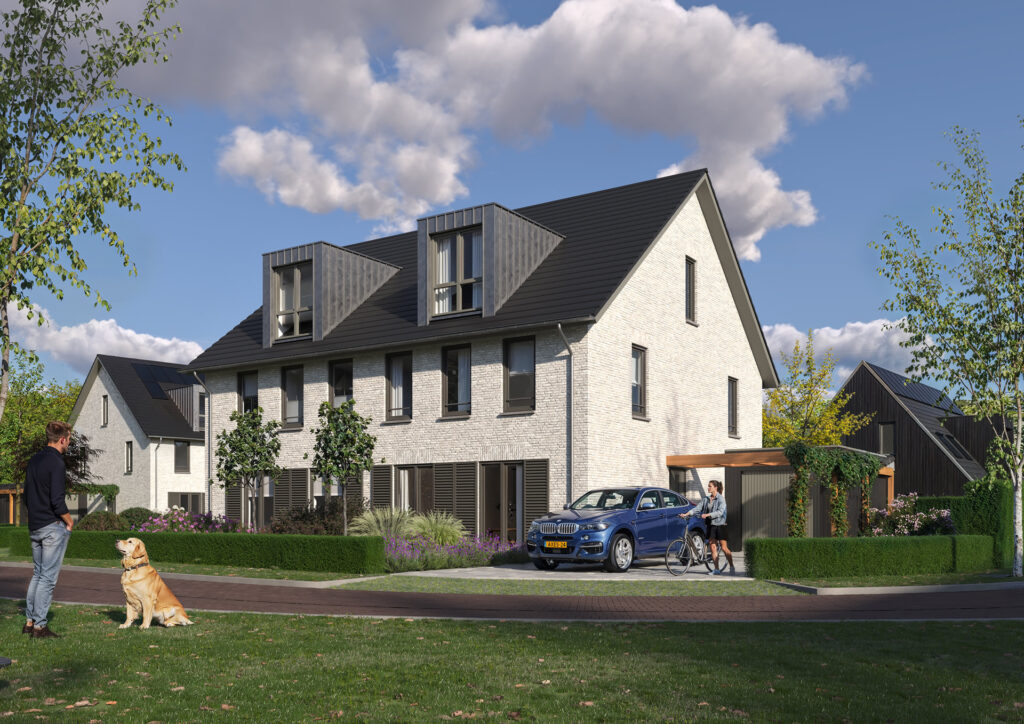 Impressie twee-onder-een-kapwoning eiland Park van project Krekenlanden te Nieuwkoop